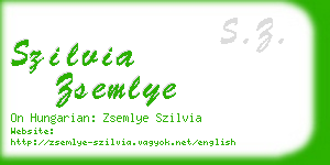 szilvia zsemlye business card